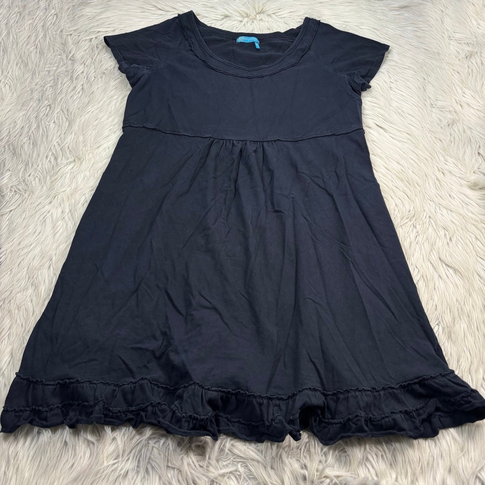 Fresh Produce Women's XXL Black Ruffle Hem Scoop Neck Babydoll Dress Comfort